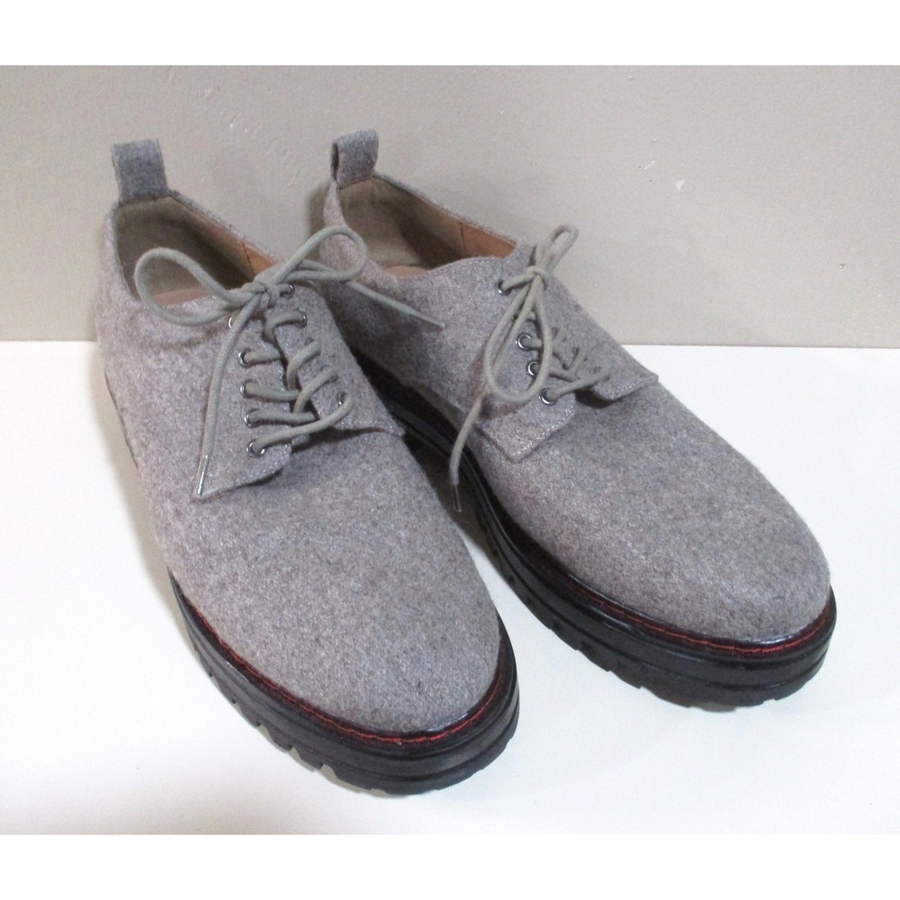 Aerosoles Mens Grey Felted Wool Lug Sole Oxford Platform Lace Up Shoes Size 11